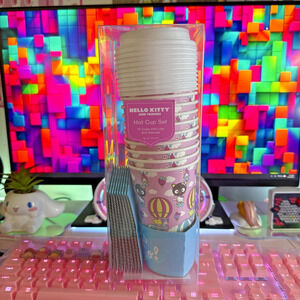 Sanrio Hello Kitty & Friends Cup Set 16oz 10 Cups Lids Sleeves Travel Balloon